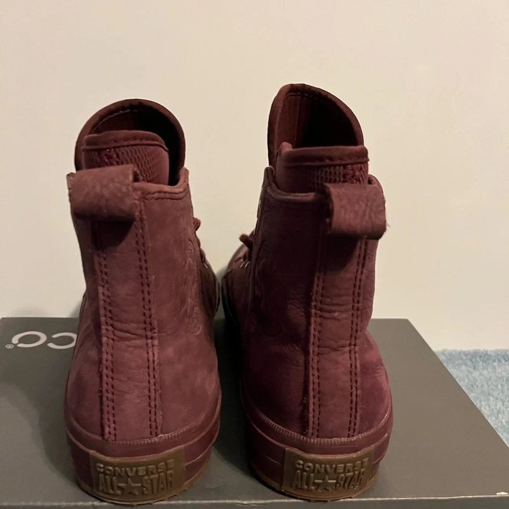 Converse High Top Sneakers - Maroon Leather women’s size 6.5 - Picture 11 of 11